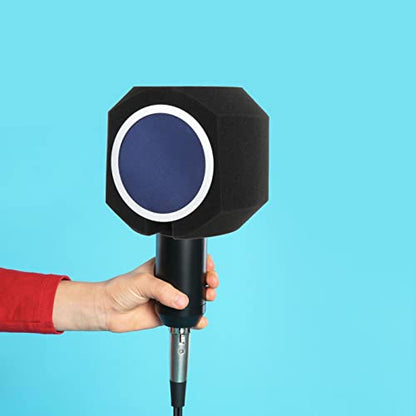 YIJU Mic Sponge Portable Vocal Booth Acoustic Wind Screen Suitable for Studio Podcasting, blue