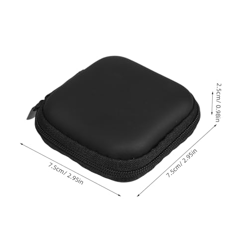 Portable Mini Eva Headphone Storage Case Hard Water Resistant Earphone Pouch with Mesh Lining for Scratch Protection Compact Carrying Organizer for Travel and Daily Use Black