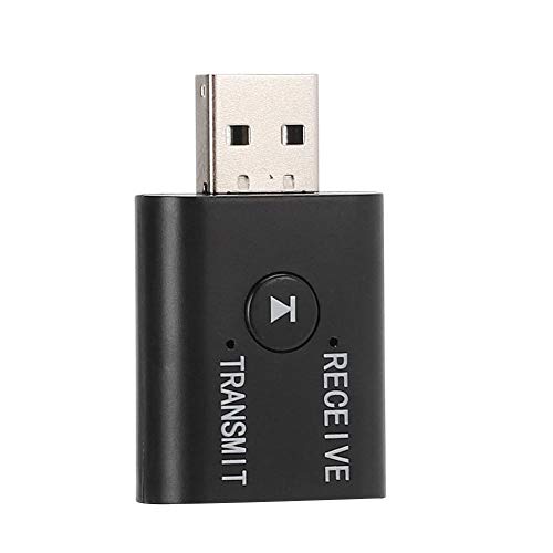 Bluetooth 5.0 Transmitter/Receiver Adapter 2 in 1 Powerful Function Bluetooth 5.0 Transmitter Receiver Independent Circuit Audio Adapter with 3.5mm Assist Cable