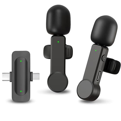NPTCL Wireless Mini Lavalier Microphone for iPhone Android Video Recording | Noise Cancelling Mini Mic, 75ft Transmission, 8 Hour Battery Life for Content Creator, Vlogger, Youtuber, Podcaster - style: 03 iPhone & Android