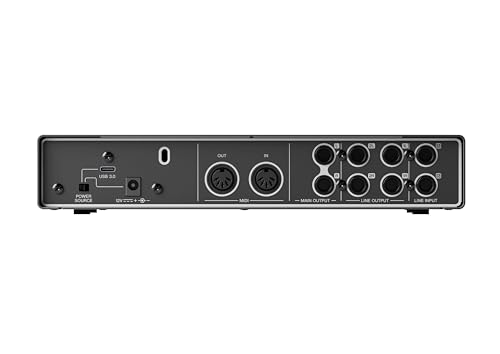 Yamaha 6-in/4-out USB-C Audio/MIDI Interface with 32-bit/192kHz Support, 4 combo and 2 Line Inputs, DSP-Powered Mixing/Effects, Steinberg Software Suite, Black URX44C - color: Black, style: URX44C