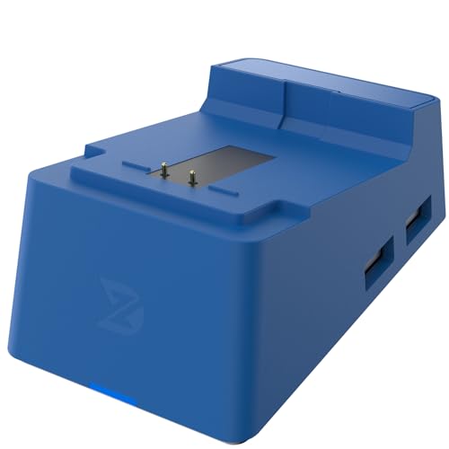 ZD Wireless Charger Dock – QC Fast Charging 4 USB Expansion Ports for ZD O+ Excellence Controller (Blue) - color: Blue