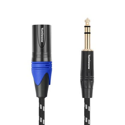 Microphone Cable 6 Ft,1/4 to XLR Cable,Quarter inch(6.35mm) TRS to XLR Male, 1/4" Stereo Jack to XLR Balanced Interconnect Cord Patch Cable,Compatible with Speakers, Audio Consoles 2Pack
