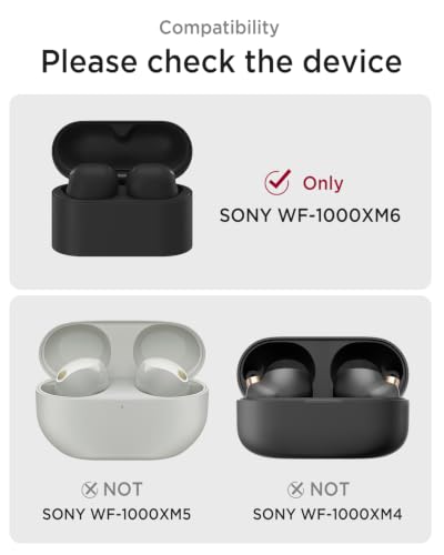 Miimall Silicone Case Compatible for Sony WF-1000XM6, Magnetic Attraction Anti-Scratch Shockproof Dustproof Men and Women Full Protective Case Cover for Sony WF-1000XM6 Wireless Earbuds (Black) - color: Black