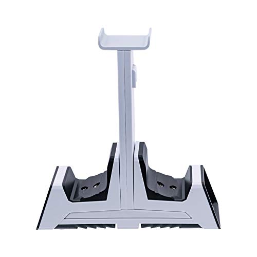 Mcbazel Dual Charging Station with Headset Holder for PS5, Fast Charging Dock with LED Indicator for PS5/ PS4/ Switch Pro/Switch2/ Xbox One/Xbox One Slim/Xbox Elite/Xbox Series X&S Controllers