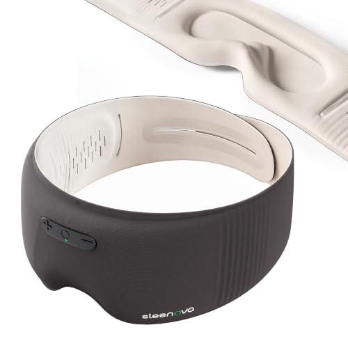 Sleenova SoundMask - Sleep Mask with Built-in Tuned Sleep Audio, Side Sleeper Optimized, Phone-Free Sleep & Nap, Bluetooth Modes, Soft Black - color: Black