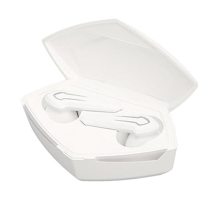 Keenso Low Latency Gaming Earbuds with Mic Wireless Headphones, Rich Bass, 5.2 Technology for Gaming Enthusiasts, ABS Material (White) - color: White
