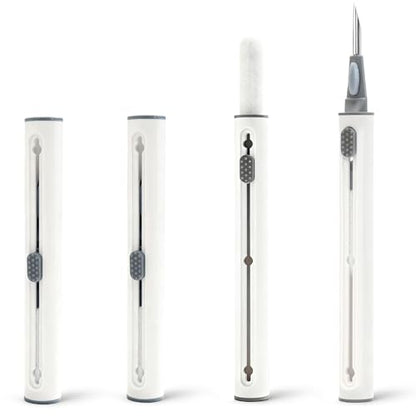 4-Piece Earbud Cleaning Kit for AirPods Pro 1/2/3 – Multi-Function Cleaning Pen with Flocking Sponge, Brush & Metal Tip for Bluetooth Headsets & Charging Cases