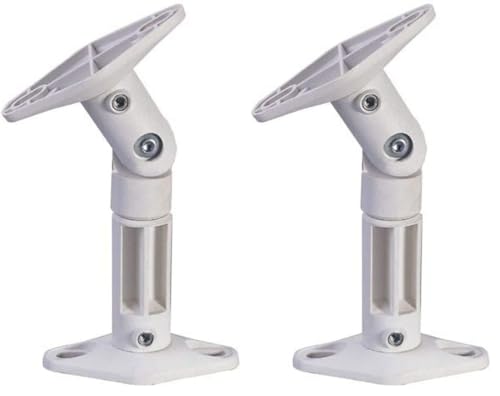 Monoprice Adjustable 10 lb. Capacity Speaker Wall Mount Brackets (Pair), White (Pack of 2) - color: White, size: 1 Count (Pack of 2)