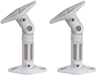 Monoprice Adjustable 10 lb. Capacity Speaker Wall Mount Brackets (Pair), White (Pack of 2) - color: White, size: 1 Count (Pack of 2)