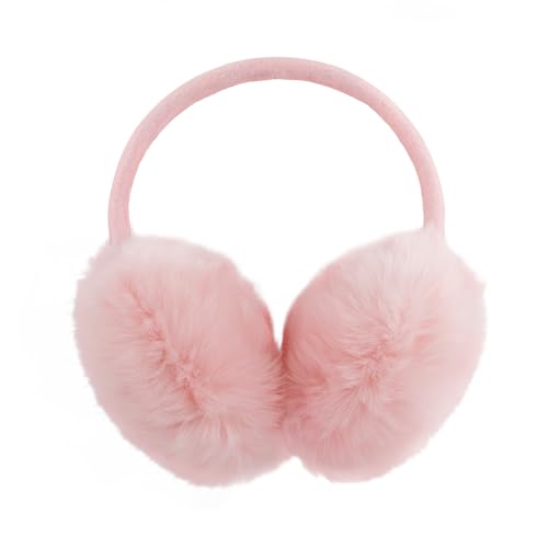 POXIMI Women Winter Earmuffs Girl Ski Adjustable Ear Covers for Kid Cute Bow Ear Warmer Outdoor Earmuff Fleece Lining - color: C-pink