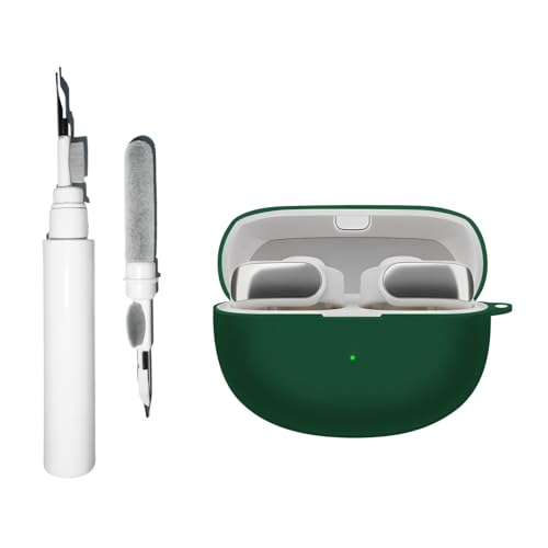 [3 in 1] TSVSXS Silicone Case Compatible with Bose Ultra Open Earbuds, Soft Protective Cover for Bose Open Ear Wireless Earbuds with Cleaning Kit Keychain - color: Green