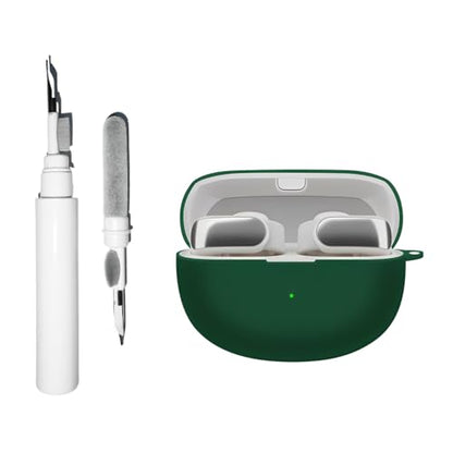 [3 in 1] TSVSXS Silicone Case Compatible with Bose Ultra Open Earbuds, Soft Protective Cover for Bose Open Ear Wireless Earbuds with Cleaning Kit Keychain - color: Green