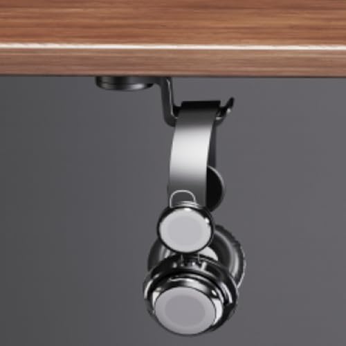 Headphone Hook Under Desk Holder Hanger Nylon 360° Rotating Adjustable Lightweight Students' Desk Hook Mount for Desk & Table Bag Backpack Headset Hook with 50lb Capacity (Screw Fixation)