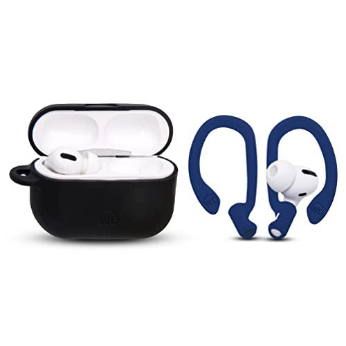 WC HookZ - Patented Upgraded Over Ear Hooks for AirPods Pro 1, 2 & AirPods 1, 2 & 3- Two Size Pairs Included in Package, Unique Left & Right Hook, Made by Wicked Cushions | Navy Blue - color: Navy Blue