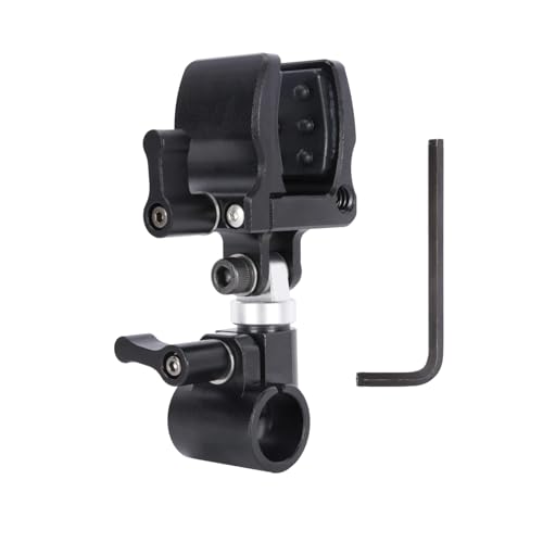NICEYRIG Shotgun Microphone Holder Universal for Microphone/LED Torch - 628 | 18.5mm - 35mm Adjustable Aluminum Clamp for 15mm Rod Mount Shocks and Noises Absorption