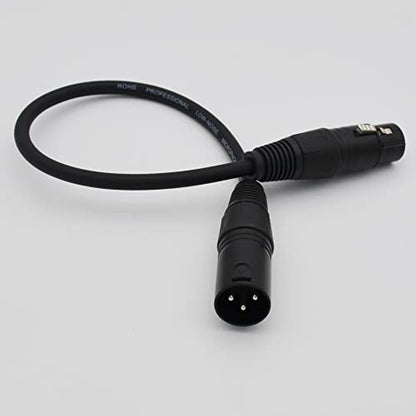 XLR Cable 1ft XLR Male to Female Black Balanced Microphone Cable - 2 Pack - size: 1