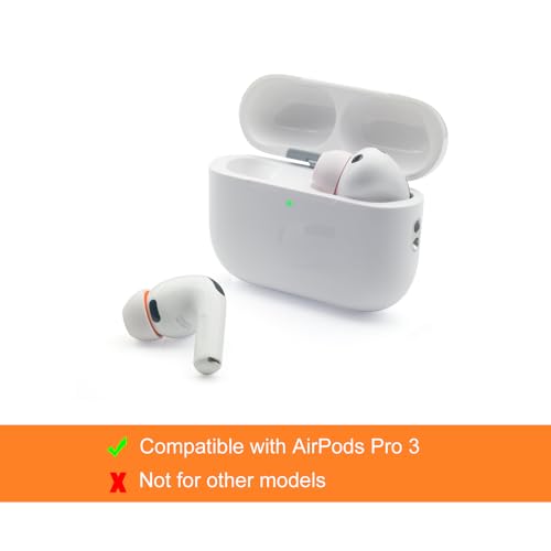 Klowcok Replacement Foam Ear Tips for AirPods Pro 3 Earbuds, Large | Memory Foam with Silicone Shield, Ultimate Comfort, 3 Pairs, White - size: Large