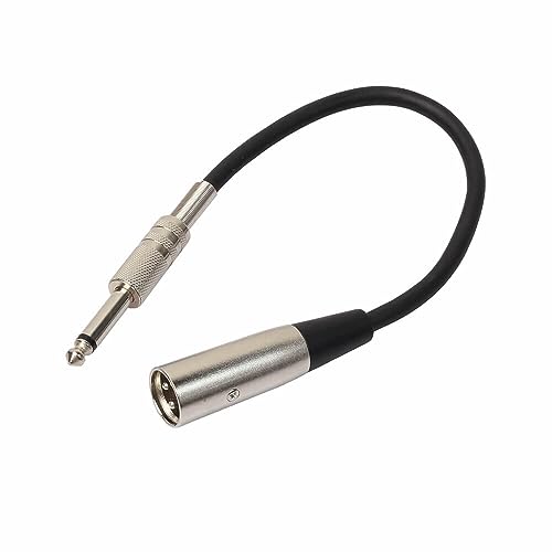 Elecbee Microphone Cable XLR 3-Pin Male to 1/4 Inch (6.35mm) Male Plug TRS Microphone Audio Cable Audio Connector for Amplifiers Instrument 30cm（11.8inch）