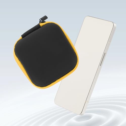 Alipis Portable Eva Earbuds Carrying Case and Electronics Organizer for Travel, Yellow Cord and Charger Storage Pouch with Zipper Closure