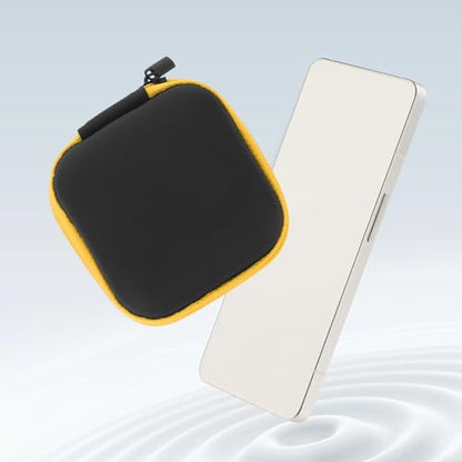 jojofuny Portable Eva Earbuds Case and Cable Organizer Travel Electronics Storage Pouch with Zipper for Earbud Accessories Yellow