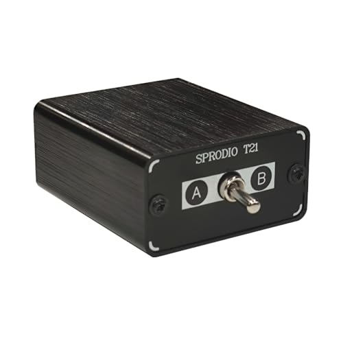 Generic SPRODIO 2 PORT 3.5mm Stereo Audio Switch Box AUX headphone Speaker Manual selector switcher Use 6A toggle switch (2 in 1 out / 1 in 2 out) -T21