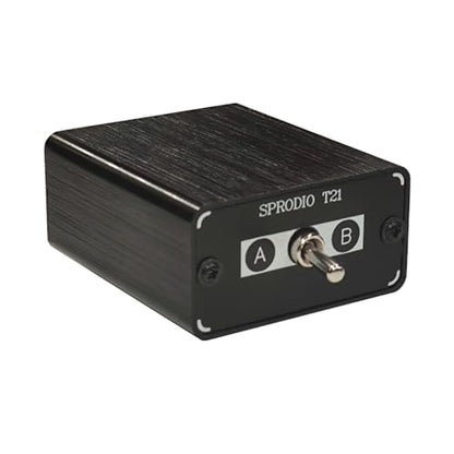 Generic SPRODIO 2 PORT 3.5mm Stereo Audio Switch Box AUX headphone Speaker Manual selector switcher Use 6A toggle switch (2 in 1 out / 1 in 2 out) -T21