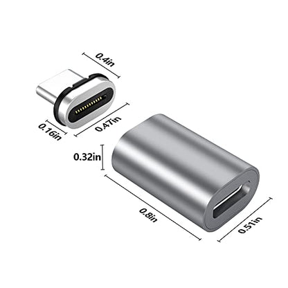 USB C Magnetic Adapter Straight 24 Pin Magnetic USB C Adapter Connector 120W PD Fast Charge 40Gbs 8K@60 Hz Data Transfer USB3.1, Grey - color: usb c magnetic adapter 1pack