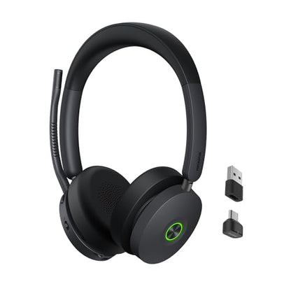 Yealink BH74 ANC Wireless Headset with Mic for Work, Bluetooth Headset Noise Cancelling with 6 AI Microphone,32H Battery Life & Mute Button,Microsoft Teams Premium Open Office Certified for PC - color: Black (Teams), style: BH74
