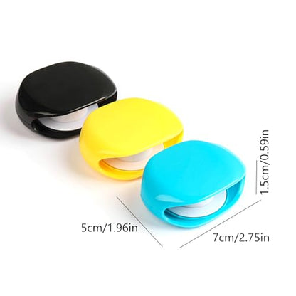 3Pcs Automatic Data Cable Management Box Automatic Retraction Winding Case for Sports Earphone Data Charging Winder - color: Blue