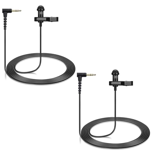 2-Pack Lavalier Microphone for DJI Mic 2 and Rode Wireless Go 2 Transmitter | 90 Degrees L-Shaped 3.5mm Omnidirectional Lapel Lav Mic for Vlog Interview