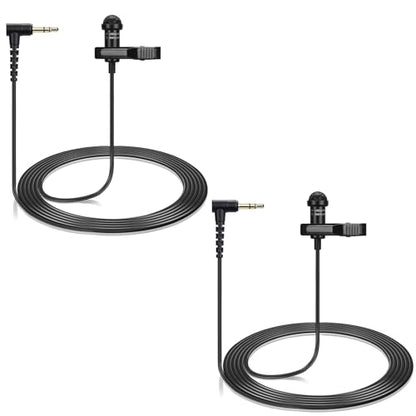 2-Pack Lavalier Microphone for DJI Mic 2 and Rode Wireless Go 2 Transmitter | 90 Degrees L-Shaped 3.5mm Omnidirectional Lapel Lav Mic for Vlog Interview