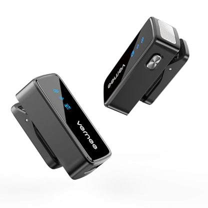 vernee Wireless Lavalier Microphone for iPhone 16 15, Android, Tablet, PC, Mini Mic 3-Level AI Noise Reduction, iPhone Microphone for Video Recording/Vlog/TikTok/YouTube