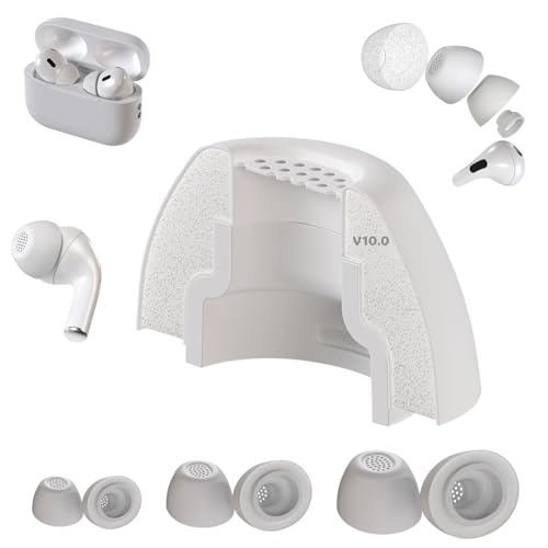 AirFoams Pro Active Ultra V10.0 Memory Foam Lifetime Replacement Ear Tips for AirPods Pro 1 & 2 – Flexible Silicone Shield, Anti Slip, Better All Day Comfort, Secure, Noise Cancelling (3 Pairs-S/M/L)