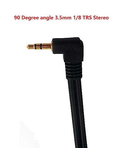 3.5mm to 6.35mm Splitter Audio Cable, 90 Degree 1/8 TRS Stereo Male to Dual 1/4 Mono TS Male Right Angle Y Audio Cable (1.8M/6 Feet) - color: 1.8M/6 Feet