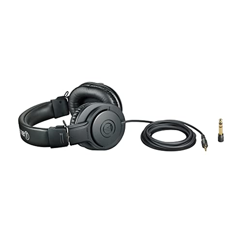 Audio-Technica ATH-M20x Professional Studio Monitor Headphones, Black - color: Black, style: Wired
