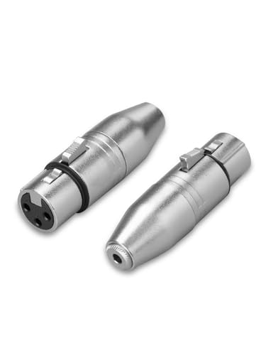 3.5mm to XLR Female Stereo,3 Pin XLR to 1/8'' inch TRS Microphone Extender | 2PCS 3.5mm TRS Mini-Jack to XLR Audio Jack Converter for Camcorder,Mixer,Speaker,Microphone,Amplifier - size: XLR Female