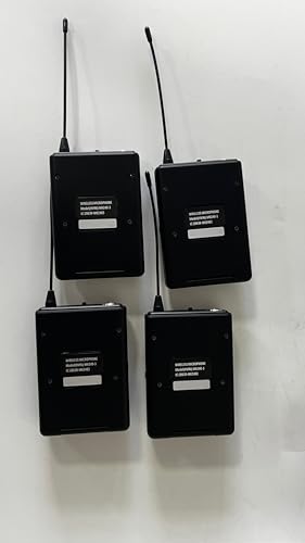 MicrocKing Wireless Microphone System 4 Bodypacks for Church Stage Class | UHF fixed, 400ft, 4 bodypacks (lav/head/lapel) for concert/class/church - style: 4 Bodypack mics