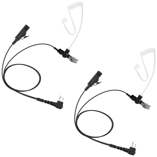 2 Pack BCT22-M1 2-Wire Surveillance Acoustic Tube Earpiece with PTT Mic Compatible with Motorola CP200D CP100D R2 DEP450 BPR40D CP200 CP185 BPR40 Yaesu FT-65 FT-25 FT-4X/V XiR P3688 - size: 2 Pieces