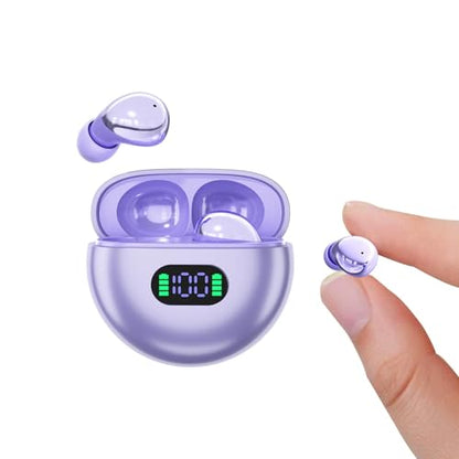 Purple Wireless Invisible in Ear Earbuds Mini Headphones Discreet Hidden | Bluetooth Earphones Ear Buds for Work Sleeping on Side Small Ears Canal Women Sleep Tiny Smallest Earbuds for Side Sleepers - color: Purple