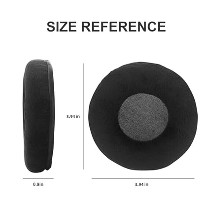 Velour Ear Pads 100 mm Universal Replacement Ear Pads Cushions Suitable Many Large Headphones Round Memory Foam Earpads Compatible with Beyerdynamic, Sennheiser, AKG, ATH, Sony & More - Black, 100mm - color: Black