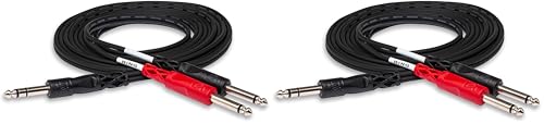 HOSA STP-201 1/4" TRS to Dual 1/4" TS Insert Cable, 1 Meter (Pack of 2) - size: 3.3 Feet (Pack of 2)