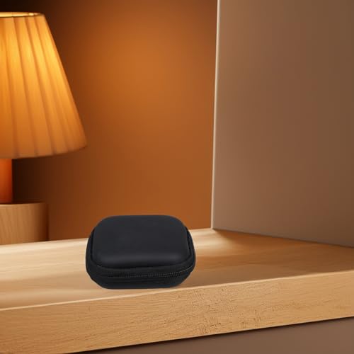 Sewroro Mini EVA Headphone Case, Portable Travel Earphone Pouch, Earbud Storage Box, USB Cable Holder, 2.95 x 2.95 x 0.98 Inches (Black) - color: Black