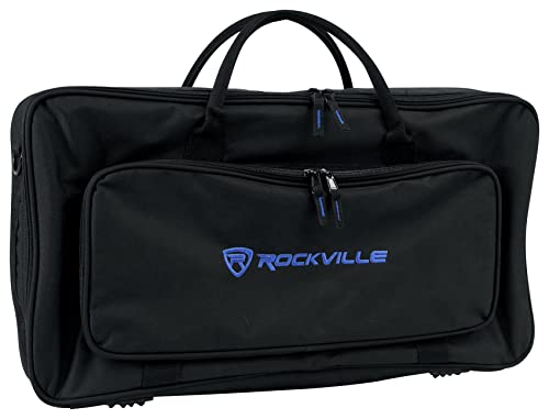 Rockville MCB22 Gig Bag Case for DJ MIDI Keyboard Controllers Guitar Pedal Boards, 23" Fit, Durable Padded Rainproof Design, Multiple Pockets, Adjustable Straps, for Musicians and DJs | Fits Guitar Pedals, Heavy-Duty Nylon, 8MM Foam Padding, YKK Zippers,