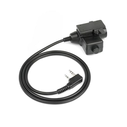 U94 2-Pin PTT Tactical Adapter for Kenwood/BaoFeng UV-5R Radios | 7.1mm TP-120 Military Connector