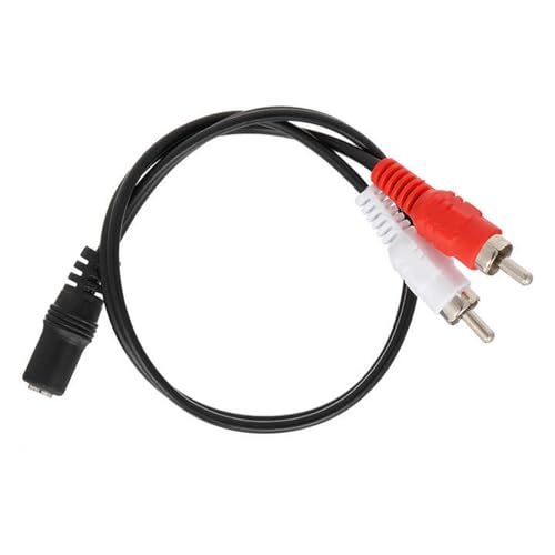 ALINNA 3.5mm Female to 2RCA Male Stereo Audio Y Cable Adapter 8 Inches (2 Pack) - size: 3.5mm Female to 2 RCA Male