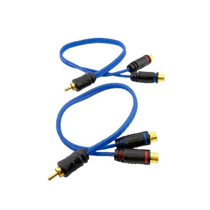 ORION Cobalt CRY2F (1 Foot) RCA Y Adapter 2 RCA Female to 1 RCA Male Stereo Car Audio | Splitter Cable for Amplifiers, Hi-Fi Systems, Speakers, Home Theater, Subwoofers (2 Pack) - style: 2 FEMALE - 1 MALE