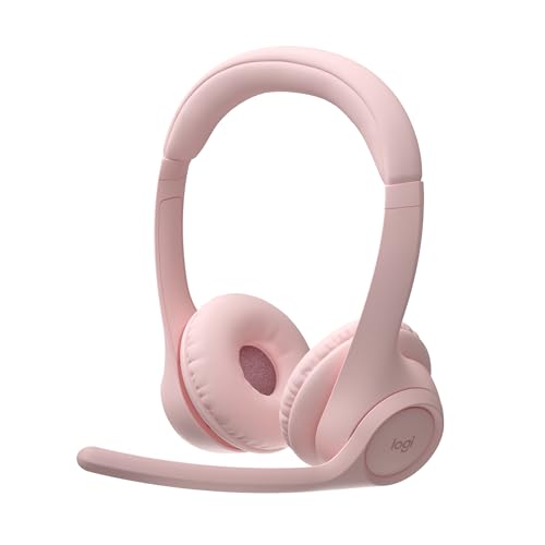 Logitech Zone 300 Wireless Bluetooth Headset with Noise Canceling - Rose | Microphone, compatible with Windows, Mac, Chrome, Linux, iOS, iPadOS, Android - color: Rose