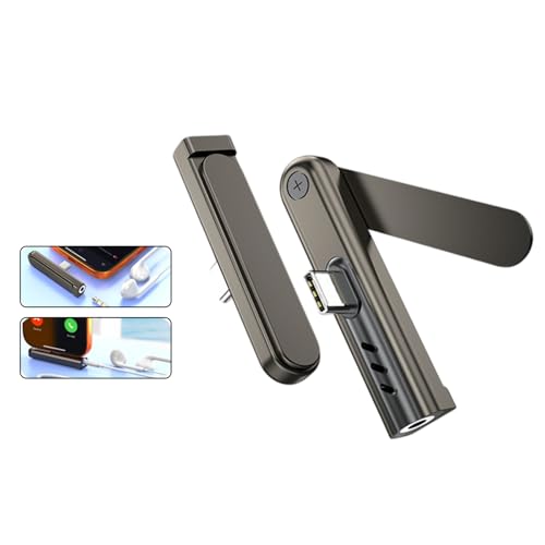 Portable USB C to 3.5mm Headphone Adapter with Foldable Stand for Mobile Devices Type C Adapter