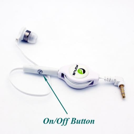 Retractable Mono Earphone Headphone 3.5mm w Mic Compatible with Cricket Icon 5/Icon 4/Icon 2/Influence, Headset Handsfree Earbud Earpiece Microphone